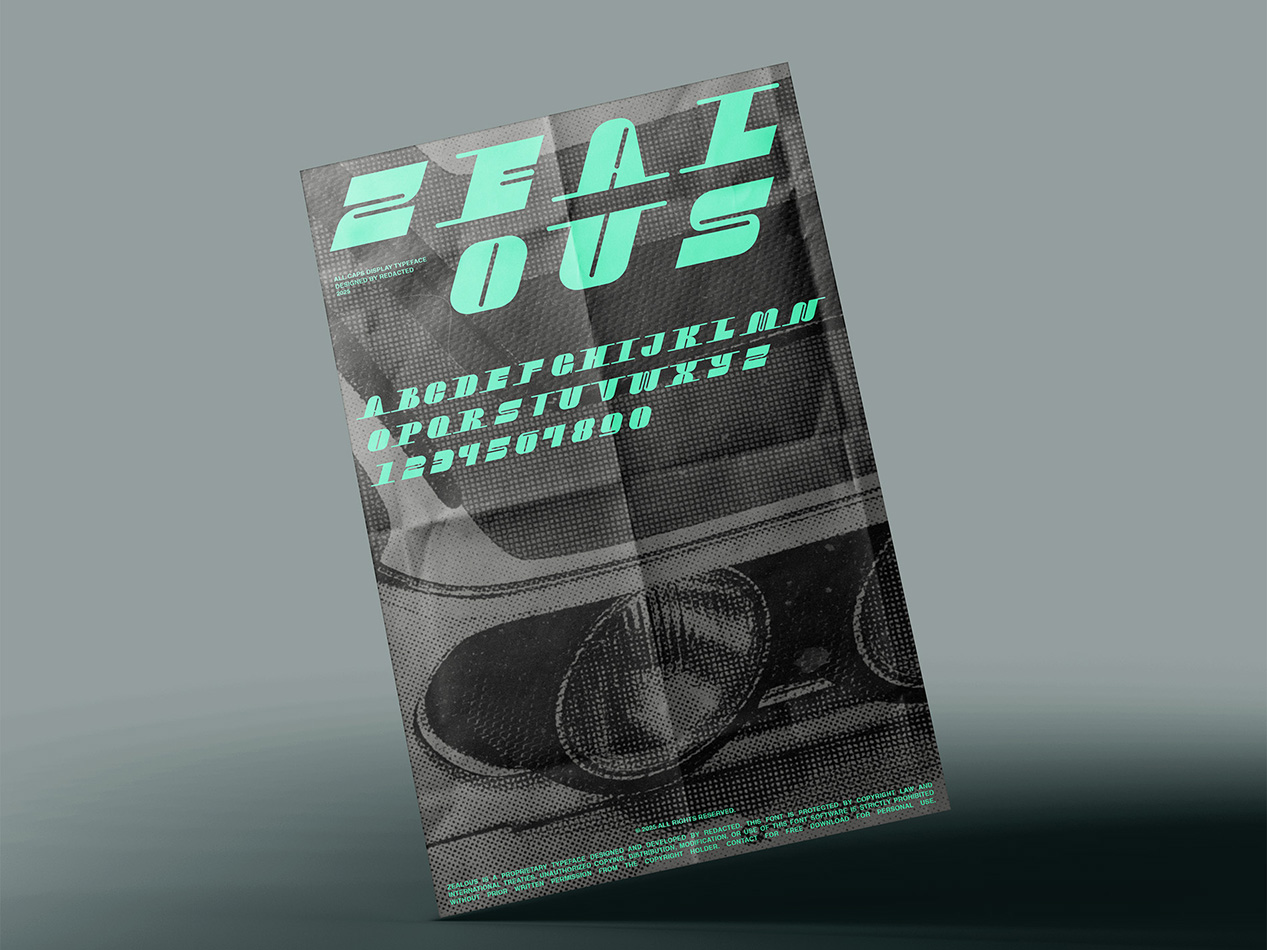 Zealous typeface design poster