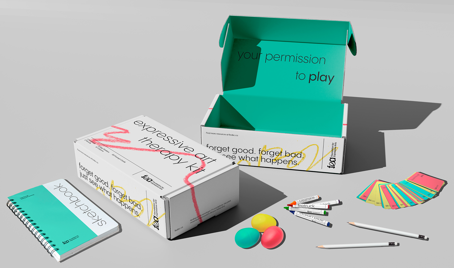 expressive art therapy self-guided kit design