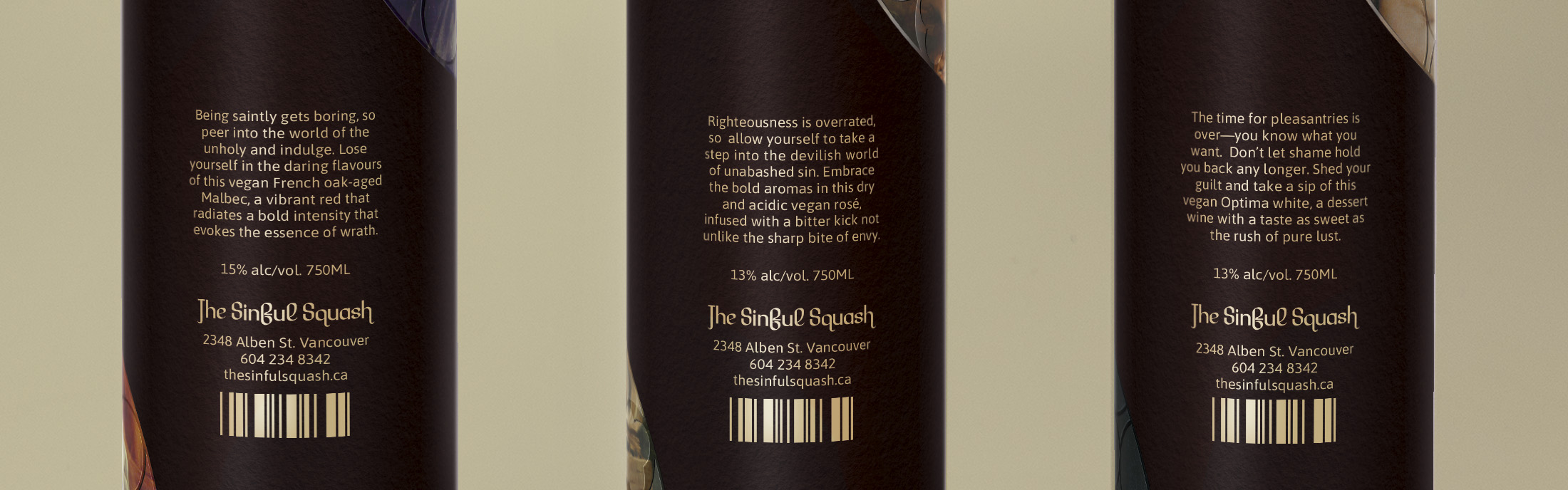 Close up wine packaging