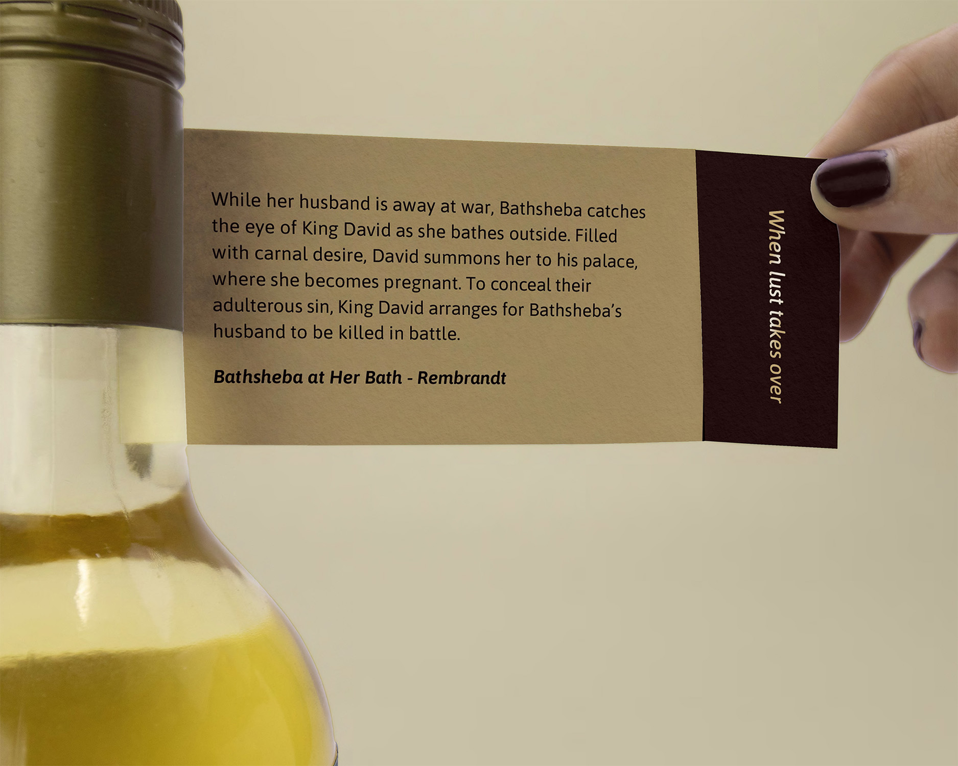 Wine bottle neck label