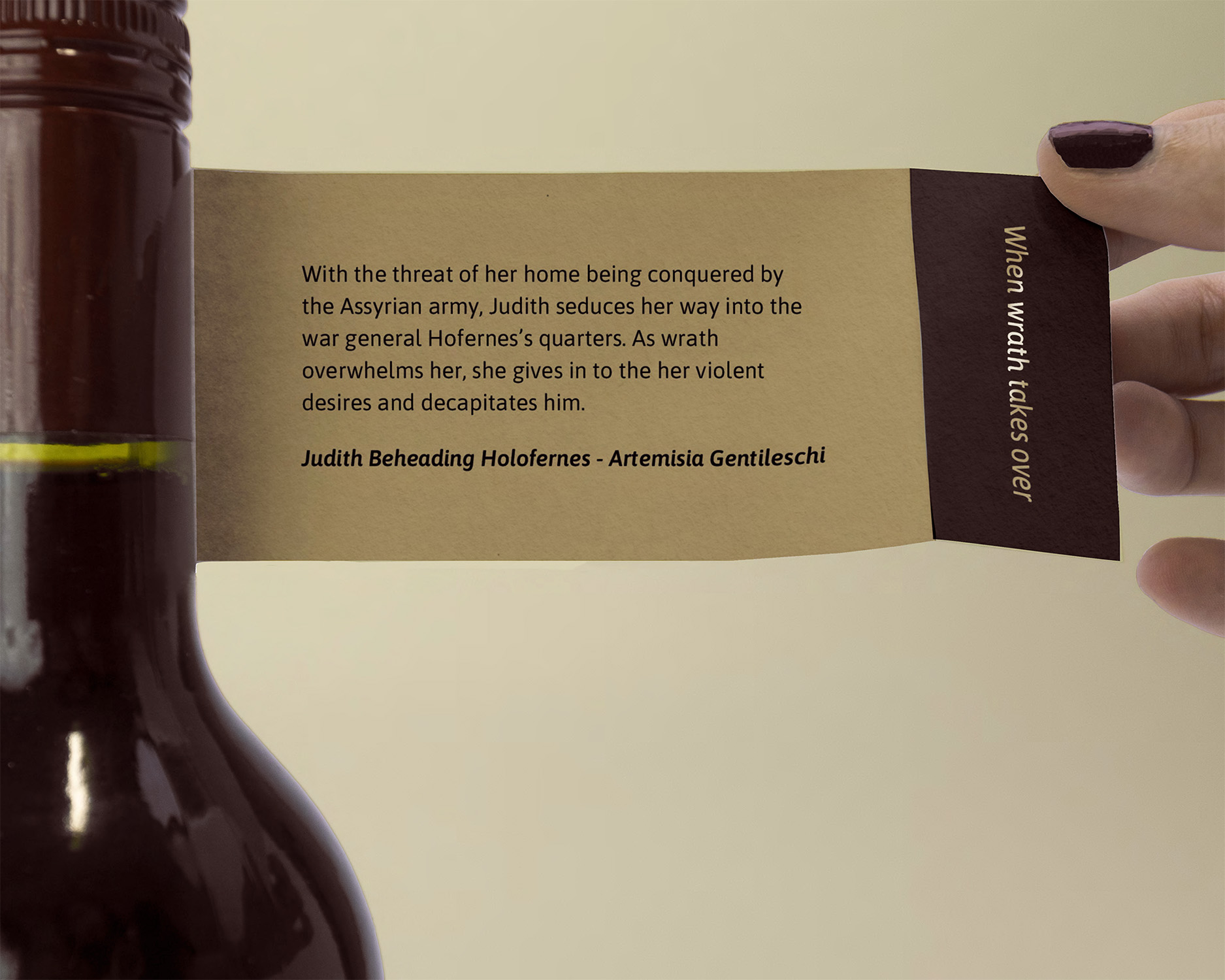 Wine bottle neck label