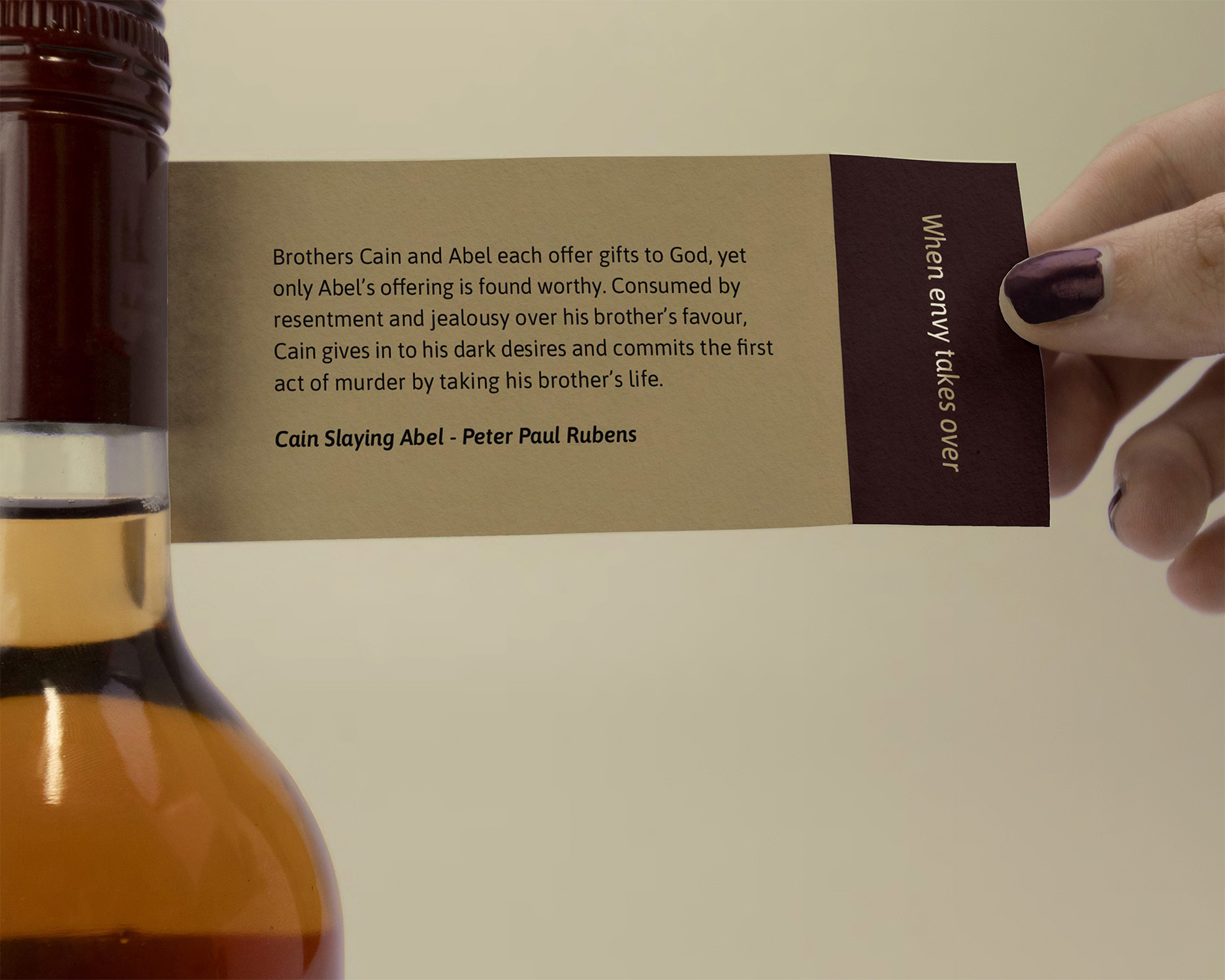 Wine bottle neck label